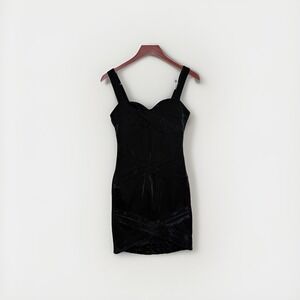 Divided Dress Women Medium Size Fit Black Sheer Material Mini Bodycon Y2K‎ Party